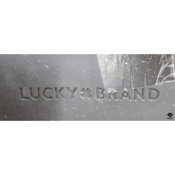 Lucky Brand Black Leather Almond Toe Stacked Heel Ankle Booties size 6.5 - Picture 7 of 7